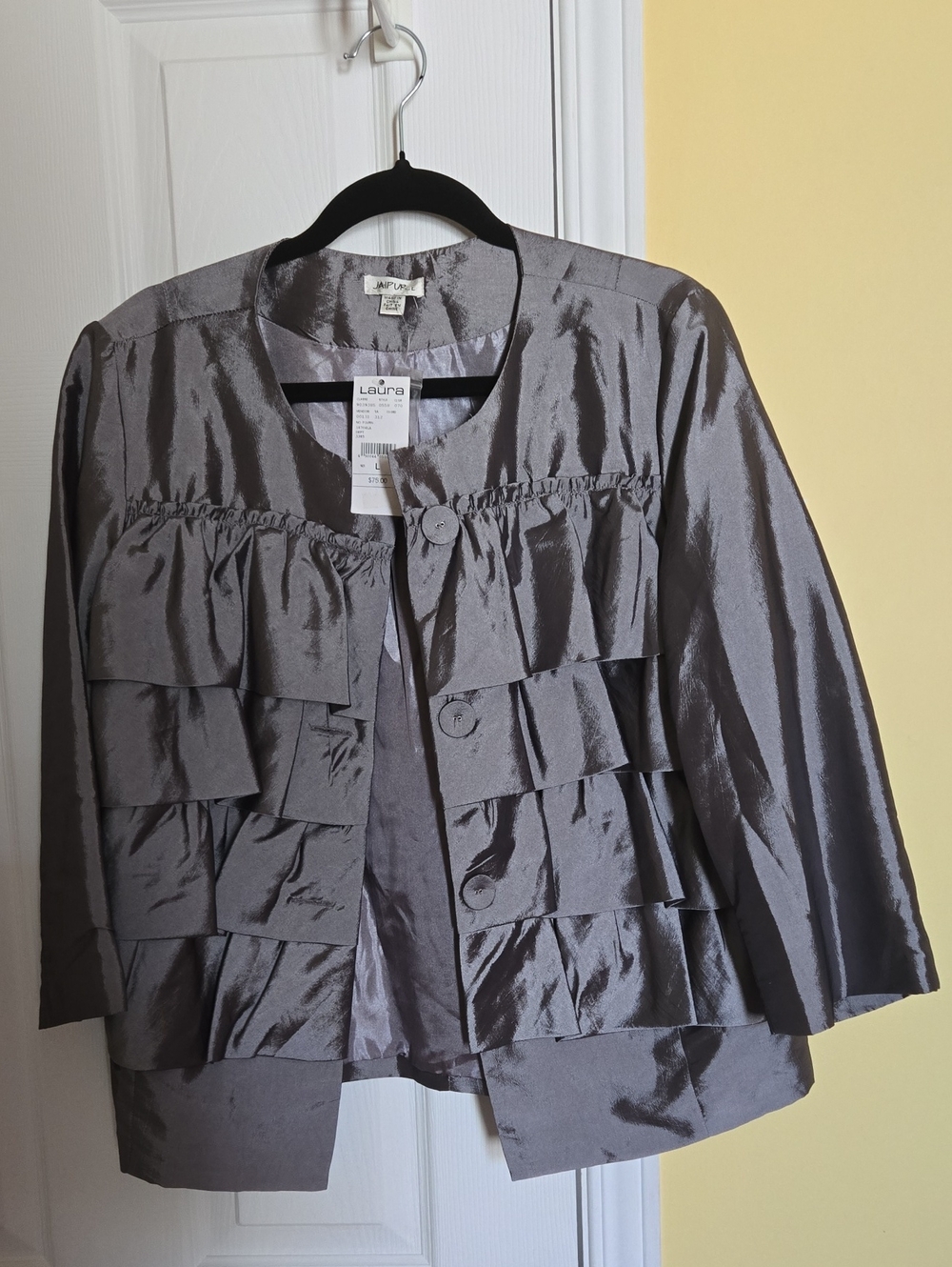 📢LAURA Grey/Silvery Vest/Blouse For Women
